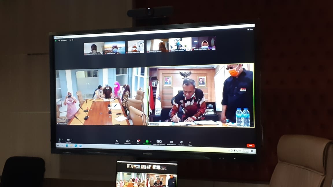 Melalui Virtual, Wali Kota Palu Teken MoU dengan Politeknik ATI Makassar